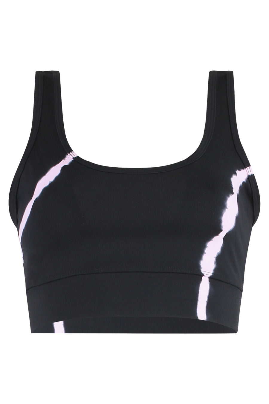 Black Sports Top With Wide Straps Polyamide Tops
