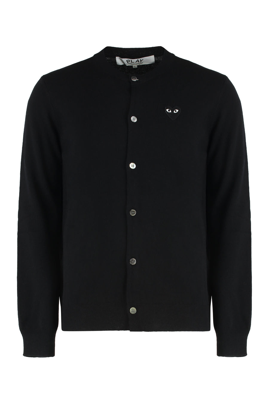 Wool Cardigan With Logo Detail Black Cardigans
