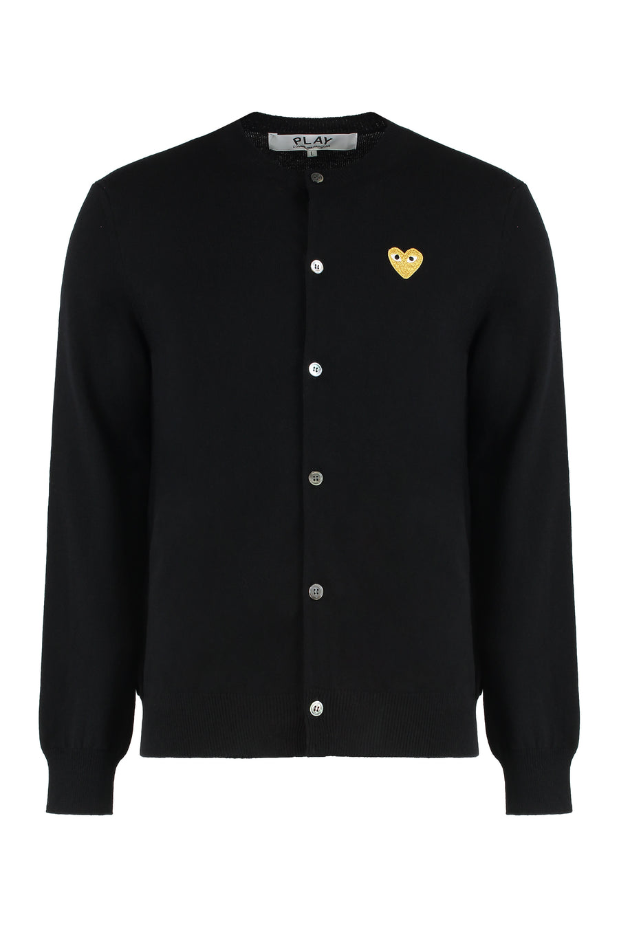 Wool Cardigan With Logo Detail Black Cardigans