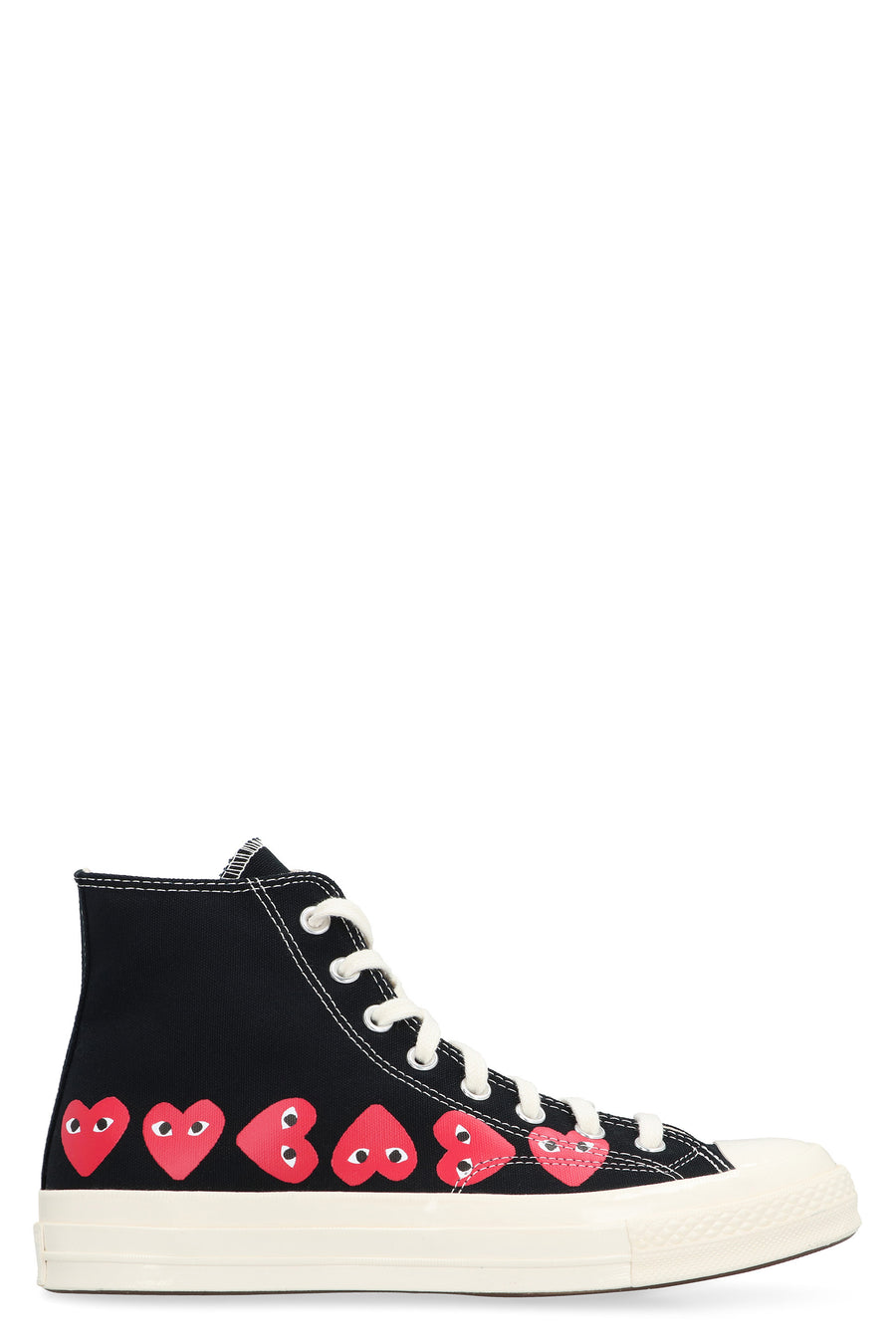 Converse X Comme Des Garçons Play Chuck 70 High-Top Sneakers Black Rubber Trainers