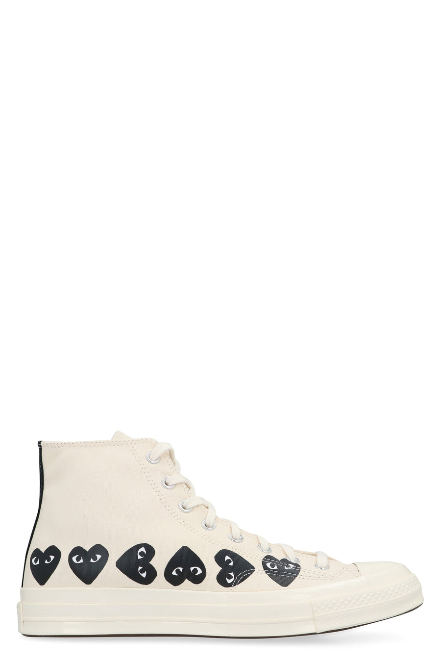Converse X Comme Des Garçons Play Chuck 70 High-Top Sneakers Ivory Rubber Trainers