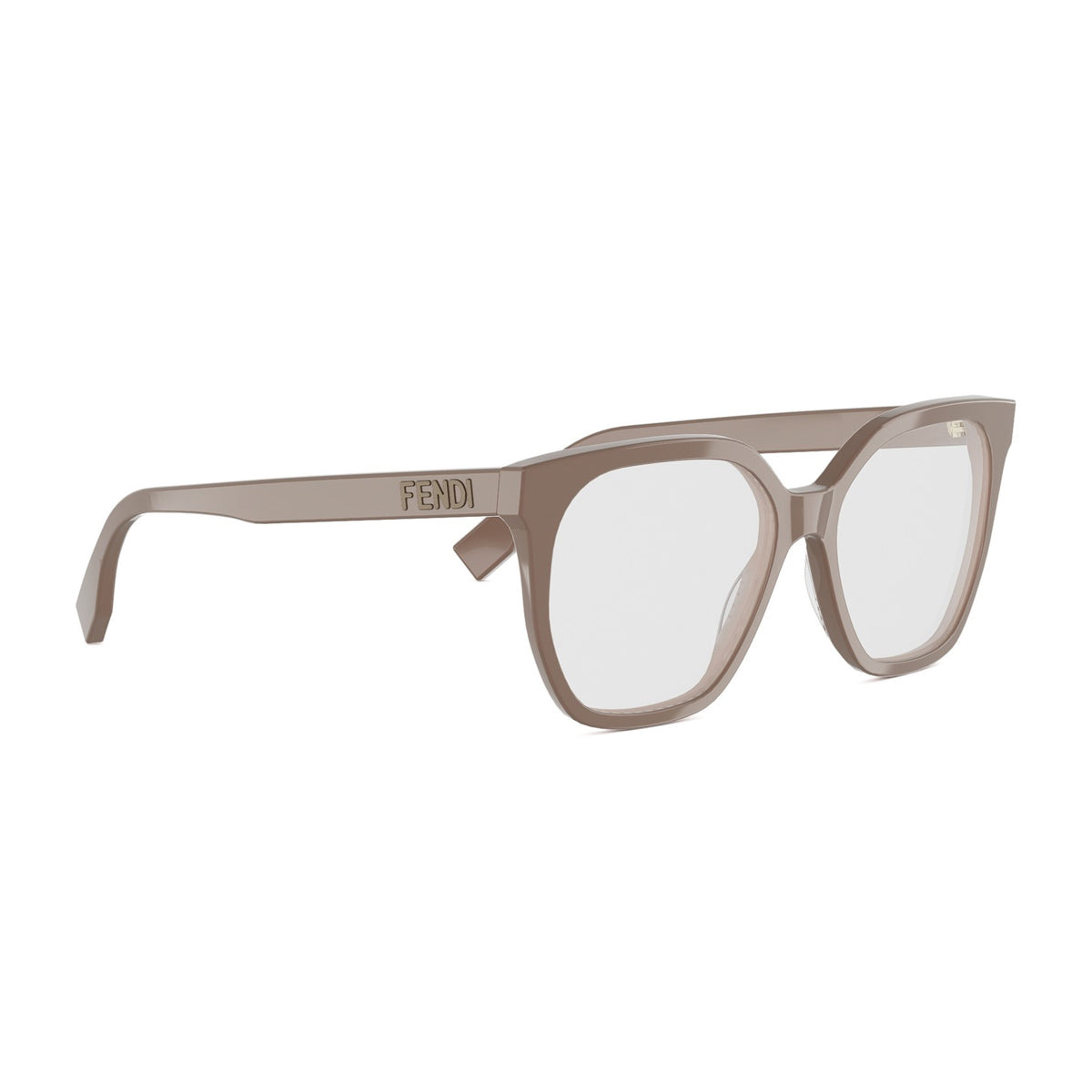 Fendi FE50087I Lettering 045 Marrone Chiaro Acetate Occhiali Da Vista