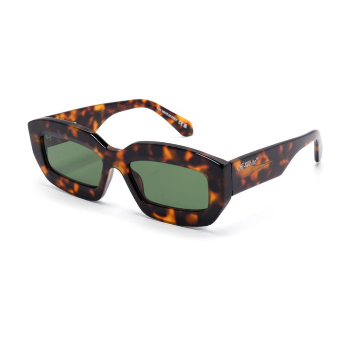 Off White OERI138 CHARLOTTE 6055 Havana Green Marrone Acetate Occhiali Da Sole