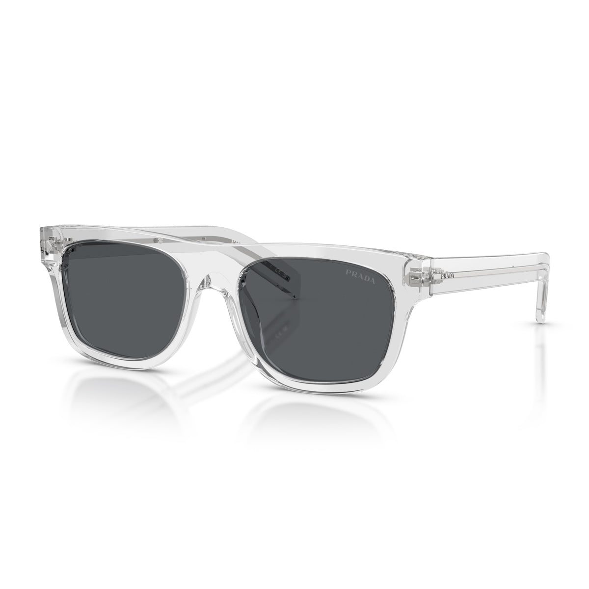 Prada PR B12S 12R07T Grigio Trasparente Acetate Occhiali Da Sole