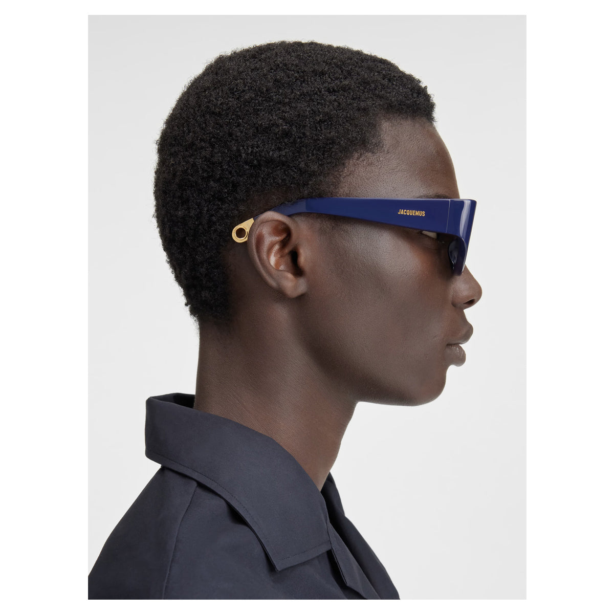 Jacquemus Les lunettes JAC5 Gala linea Sculptures C4 Navy Blu Acetate Occhiali Da Sole