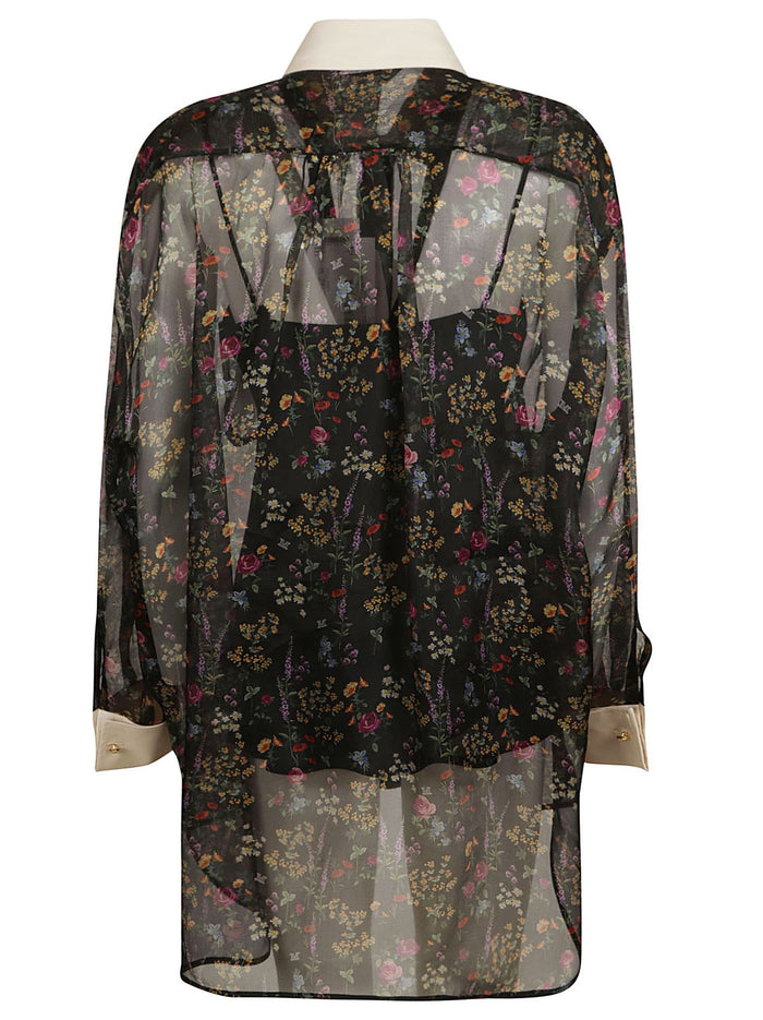 MAROCCO Nero Acetate Silk Polyamide Camicia