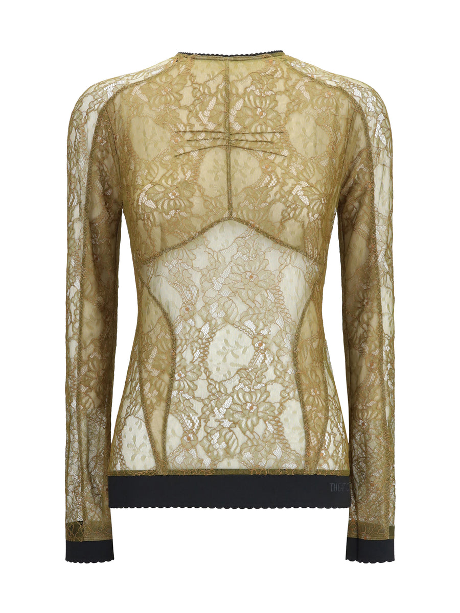 The Attico 52% Polyamide; 48% Viscose blouse in beige