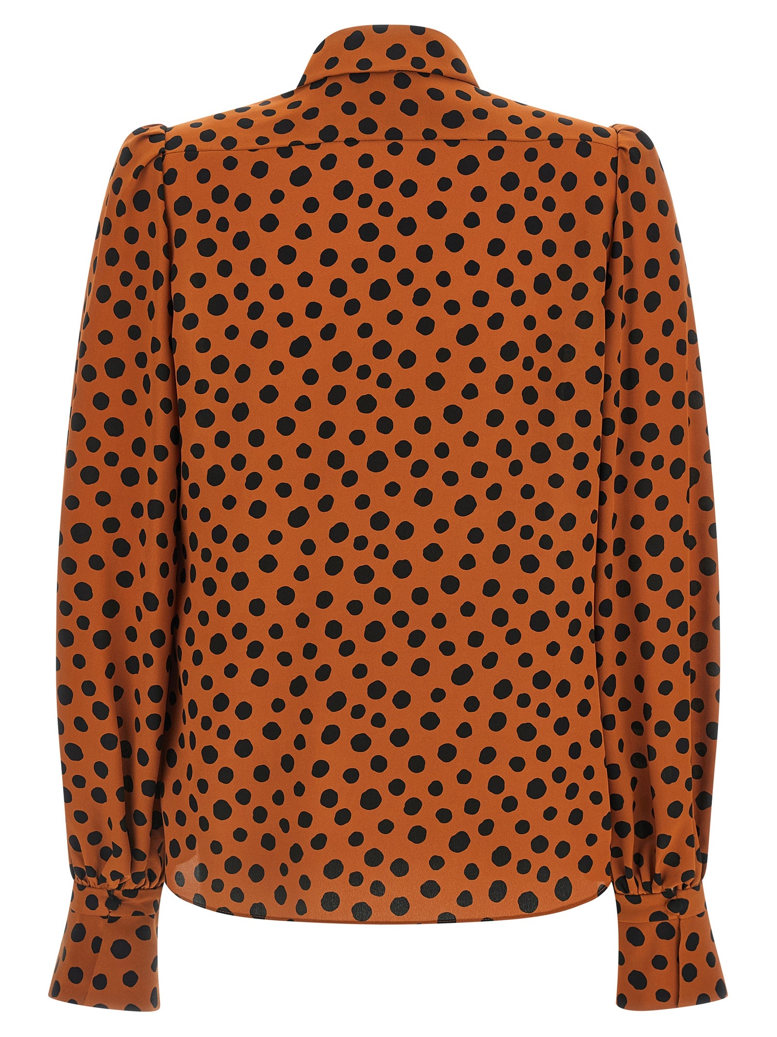Polka Dot Print Shirt Multicolor Silk Shirt, Blouse