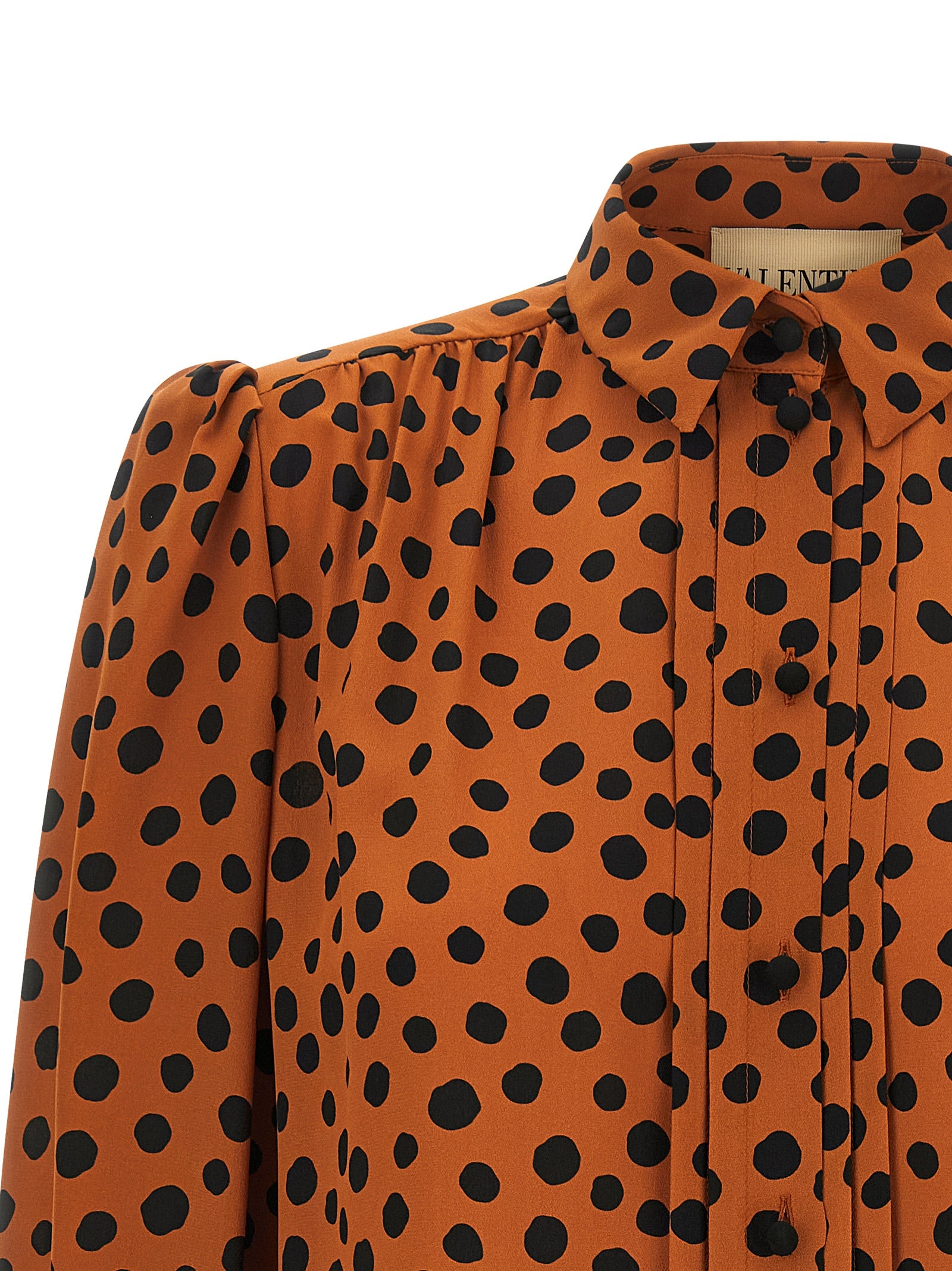 Polka Dot Print Shirt Multicolor Silk Shirt, Blouse
