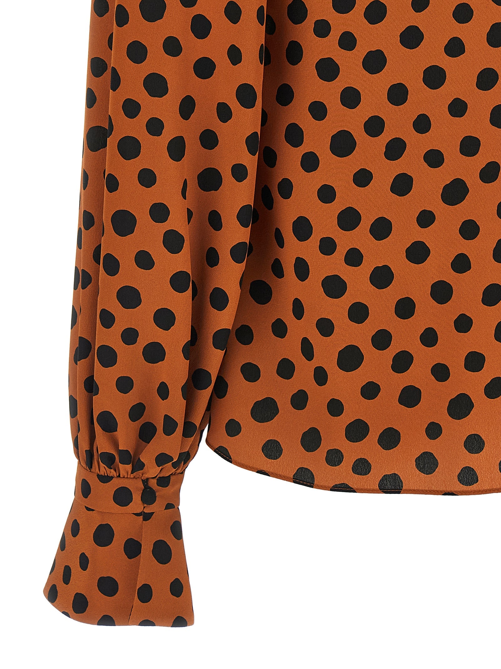 Polka Dot Print Shirt Multicolor Silk Shirt, Blouse