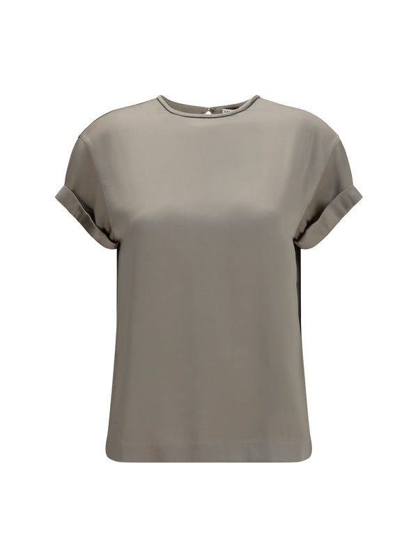 Brunello Cucinelli 96% Silk blouse in gray