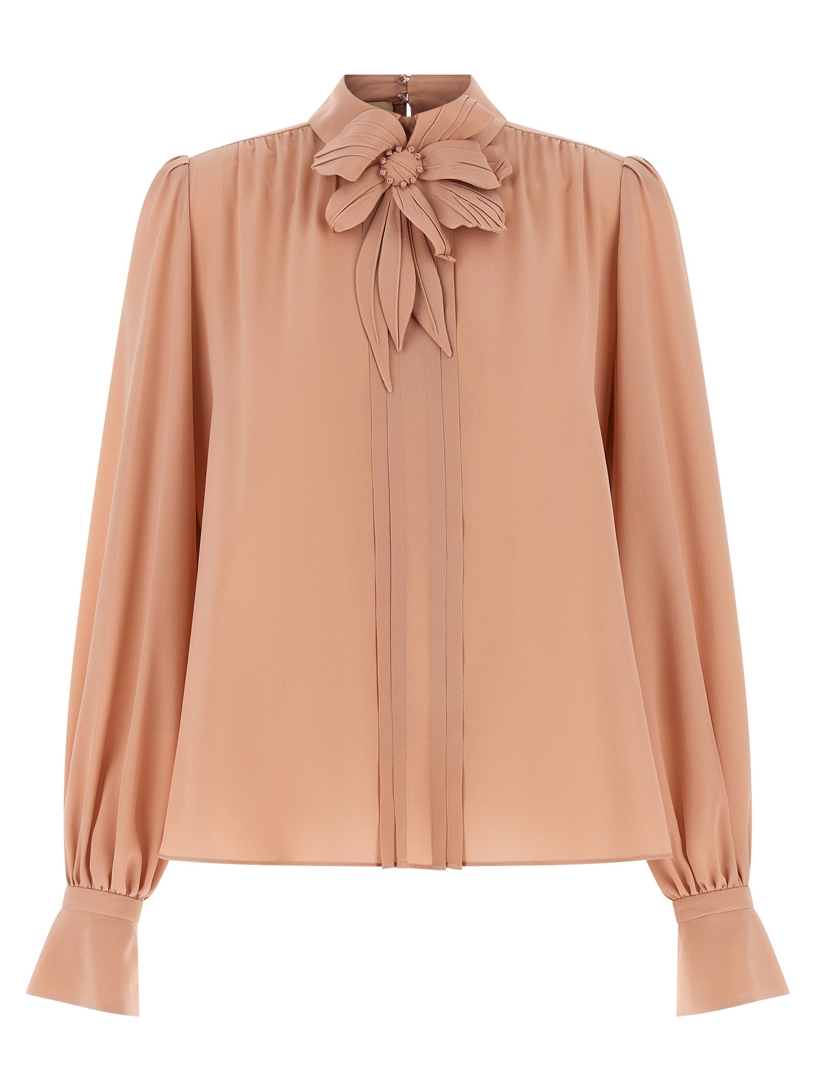 Valentino Garavani Crêpe Top Pink Silk Tops