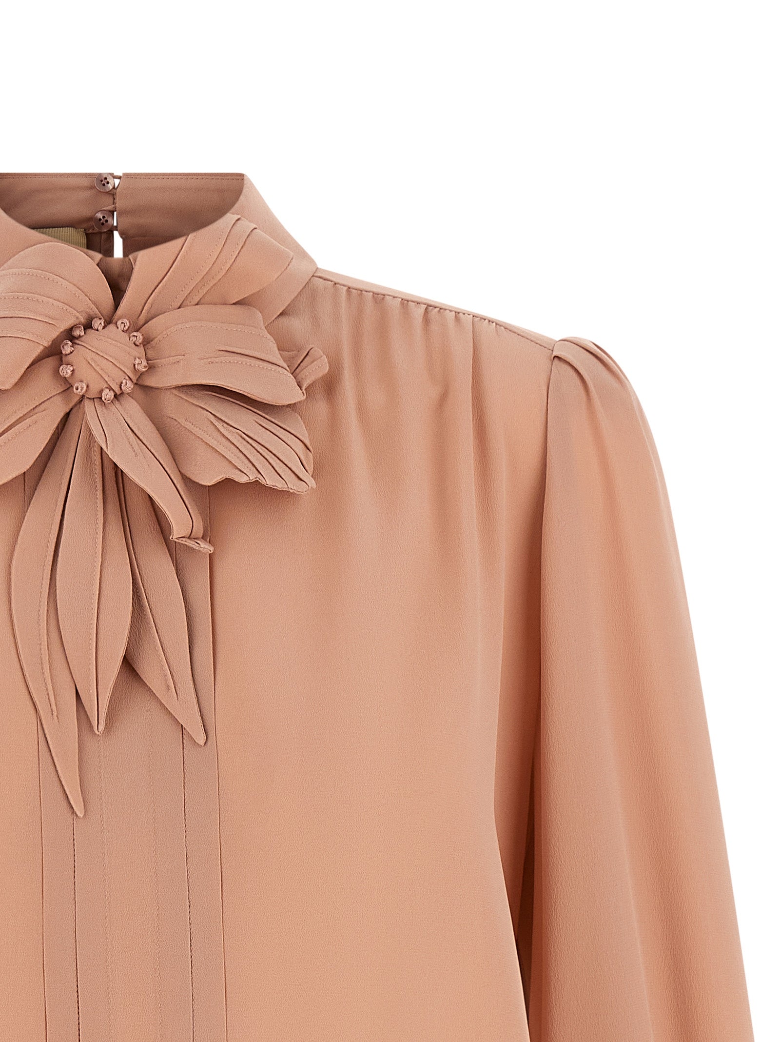Valentino Garavani Crêpe Top Pink Silk Tops