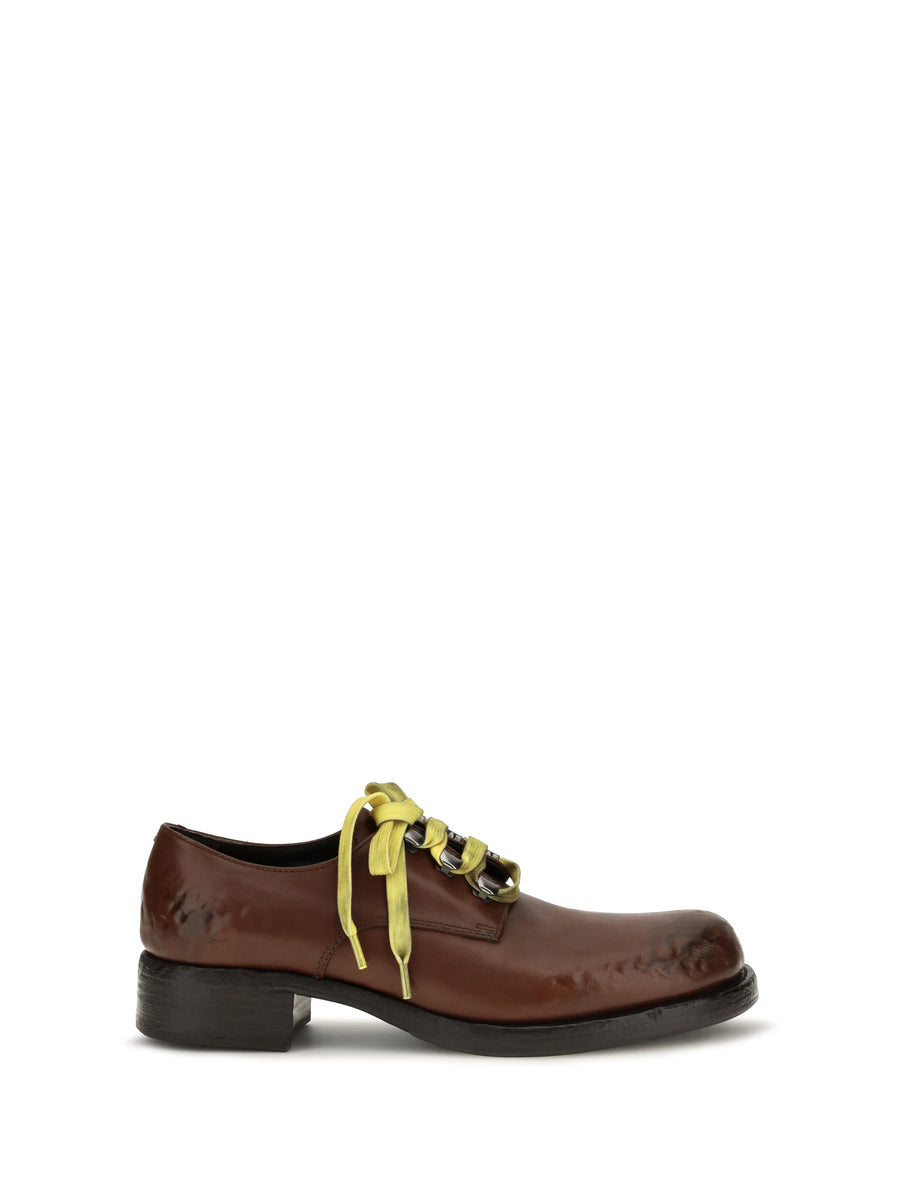 Antique Leather Lace-Up Loafers Cacao Lace Up