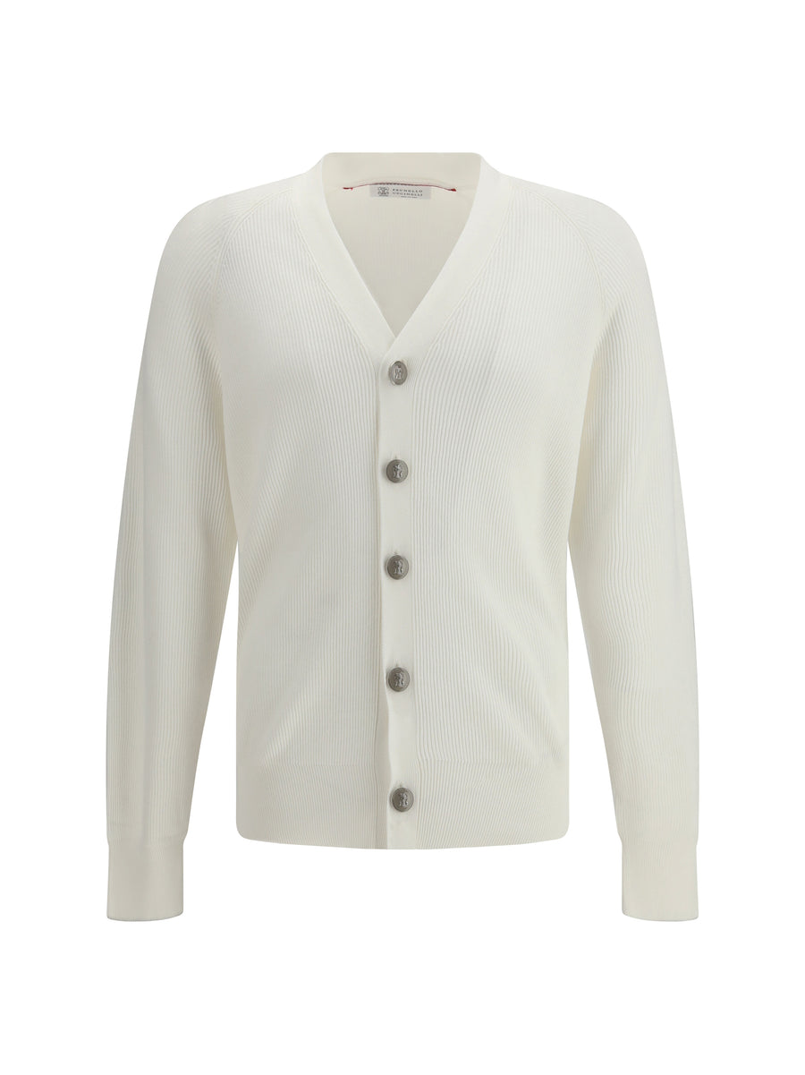 Brunello Cucinelli 100% Cotton cardigan in white