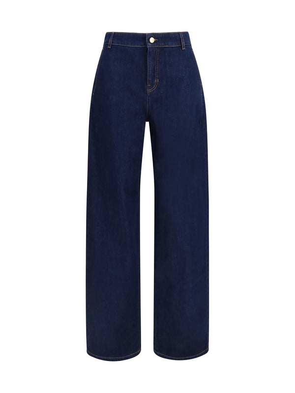 Barrel Jeans Scuro Pulito Cotton