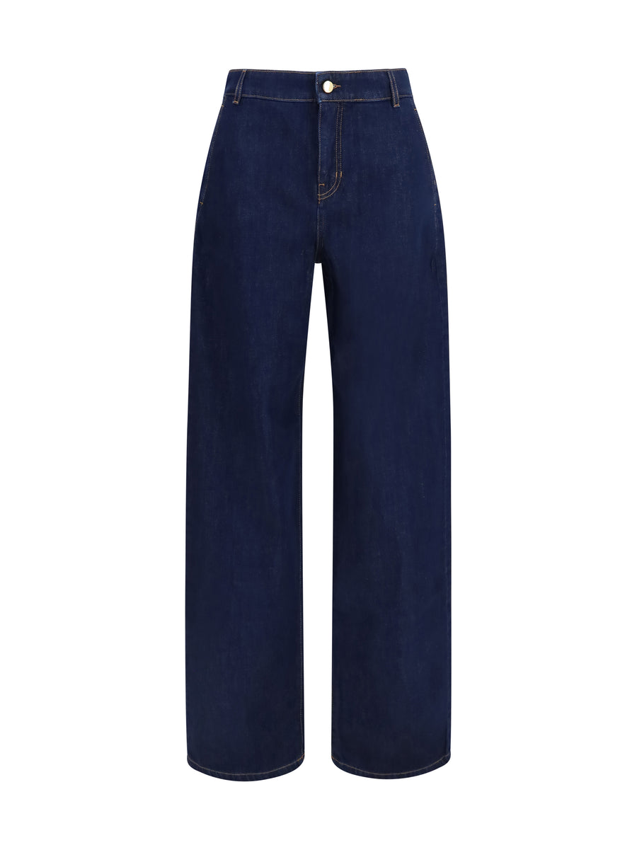 Barrel Jeans Scuro Pulito Cotton