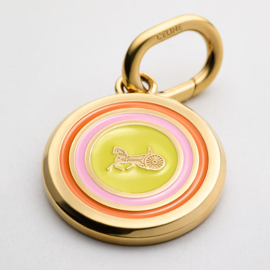 Celine Gilded brass key ring in gold