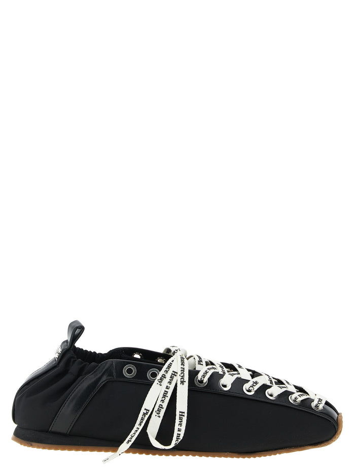 Sporty ballet flats Black Polyamide Polyurethane Flat Shoes