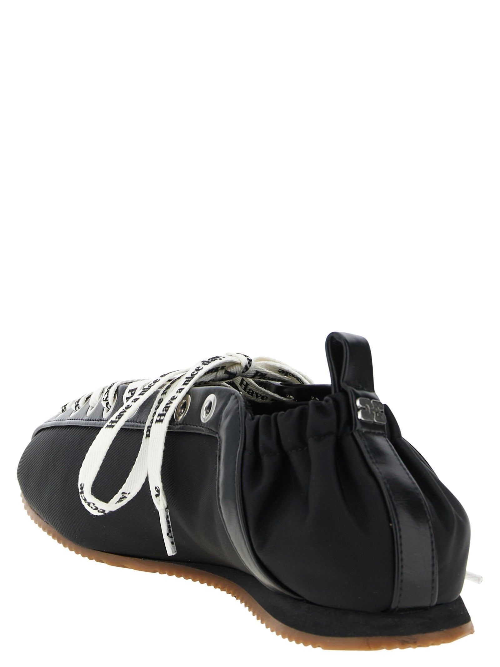 Sporty ballet flats Black Polyamide Polyurethane Flat Shoes