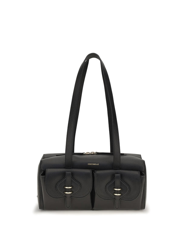 Coccinelle 100% Calf Leather Bos Taurus shoulder bag in black