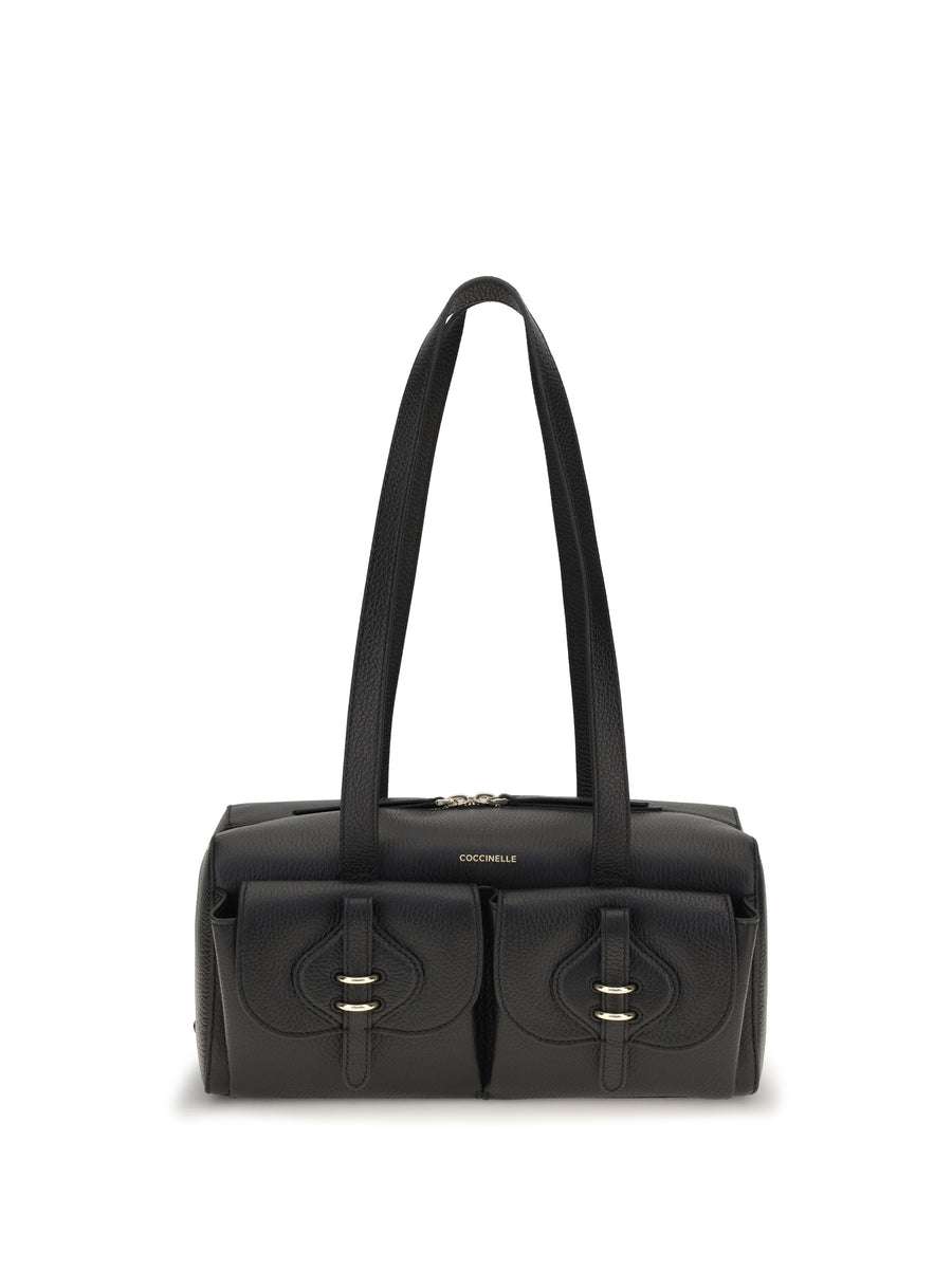 Coccinelle 100% Calf Leather Bos Taurus shoulder bag in black