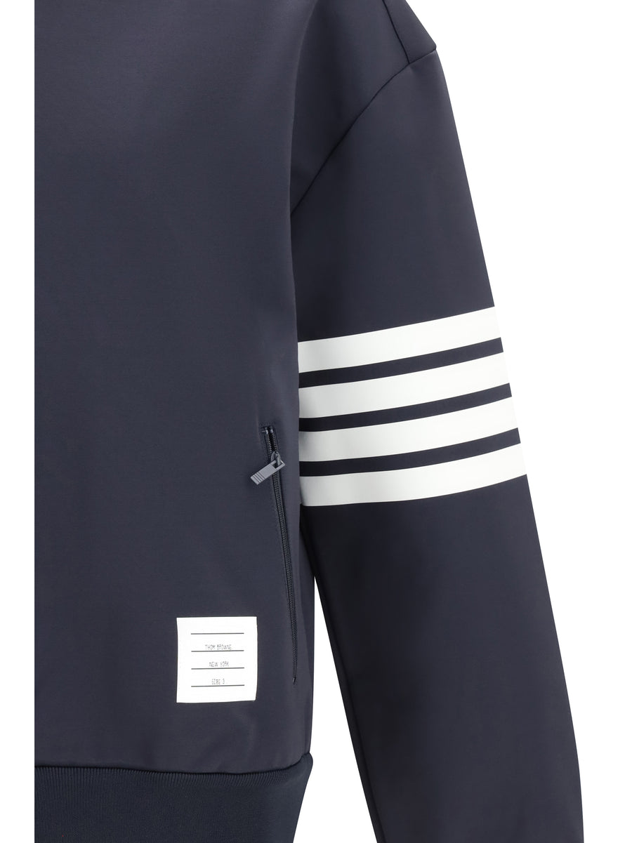 Zipped Bomber Jacket Navy Viscose Padded & Down