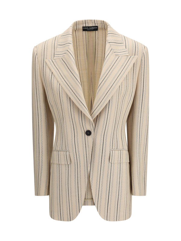 Dolce & Gabbana Outer: 100% Viscose; Inner: 76% Acetate blazer in beige