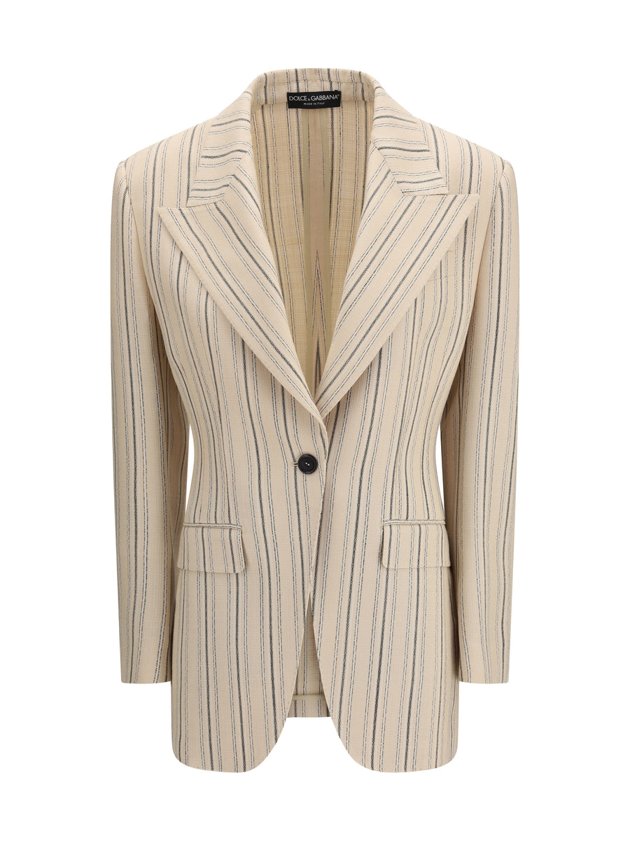 Dolce & Gabbana Outer: 100% Viscose; Inner: 76% Acetate blazer in beige