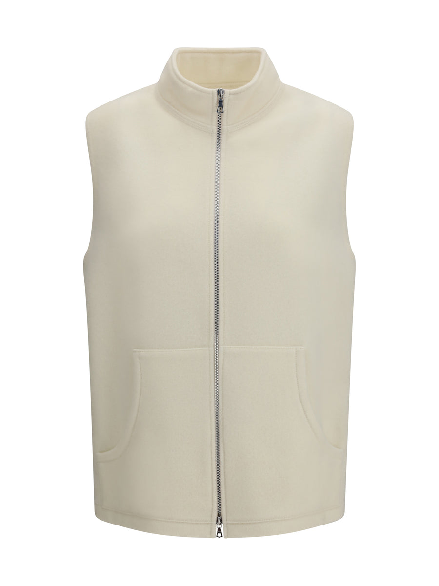 Rier 100% Fleece Wool Ovis Aries vest in white