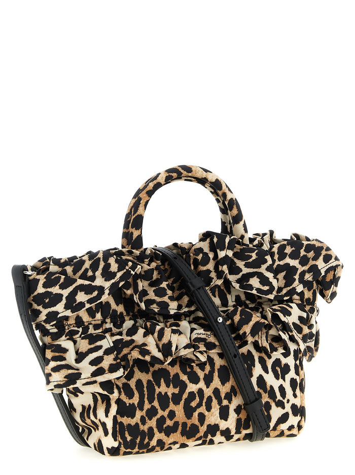 Mini Shopper Ruffle Print handbag Brown Polyamide Polyurethane Hand Bags