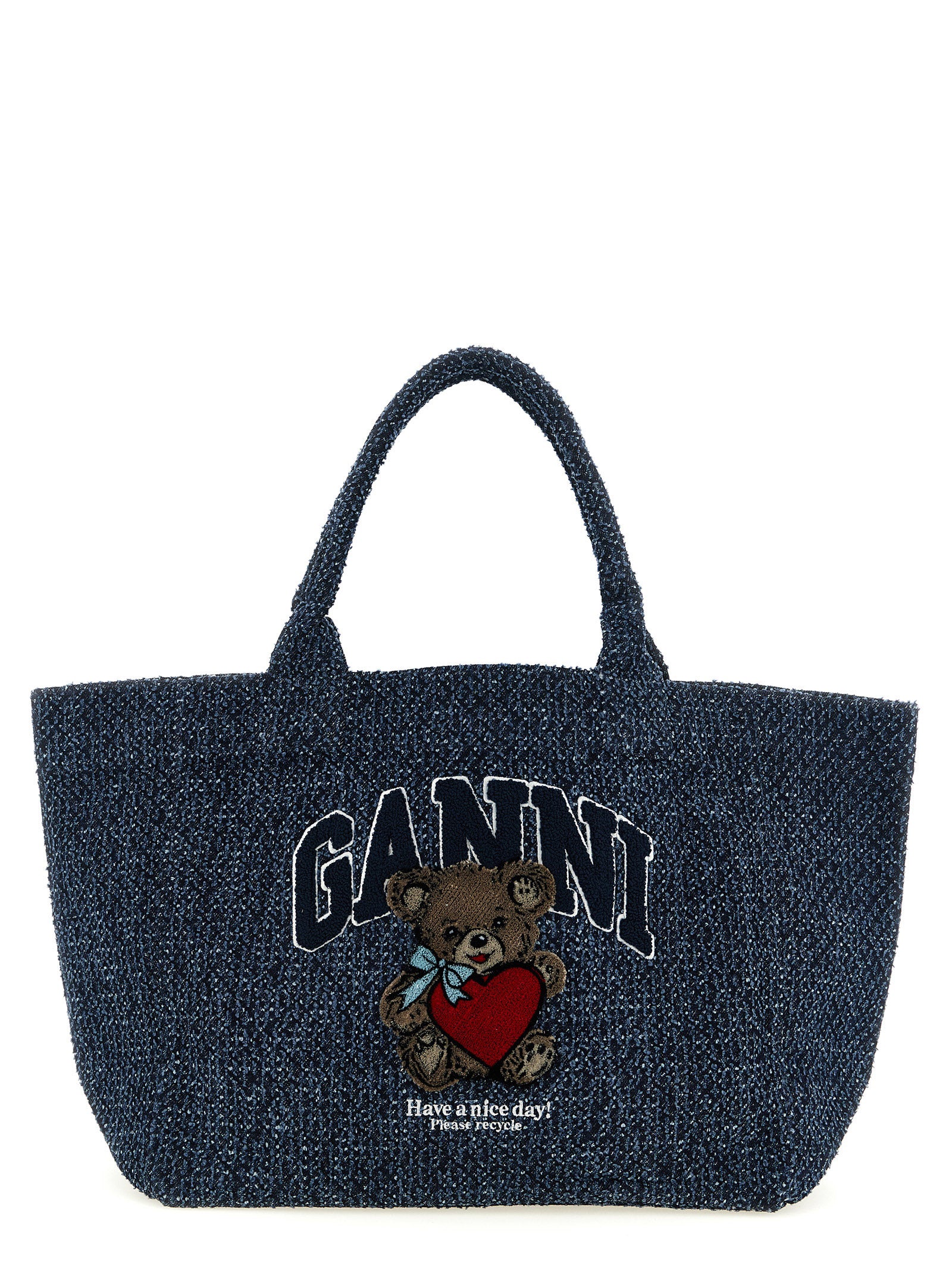 Medium Bear shopping bag Blue Organic Cotton Tote
