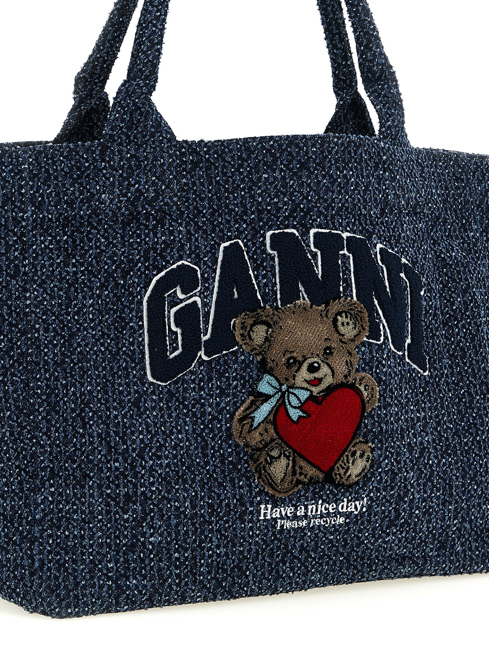 Medium Bear shopping bag Blue Organic Cotton Tote