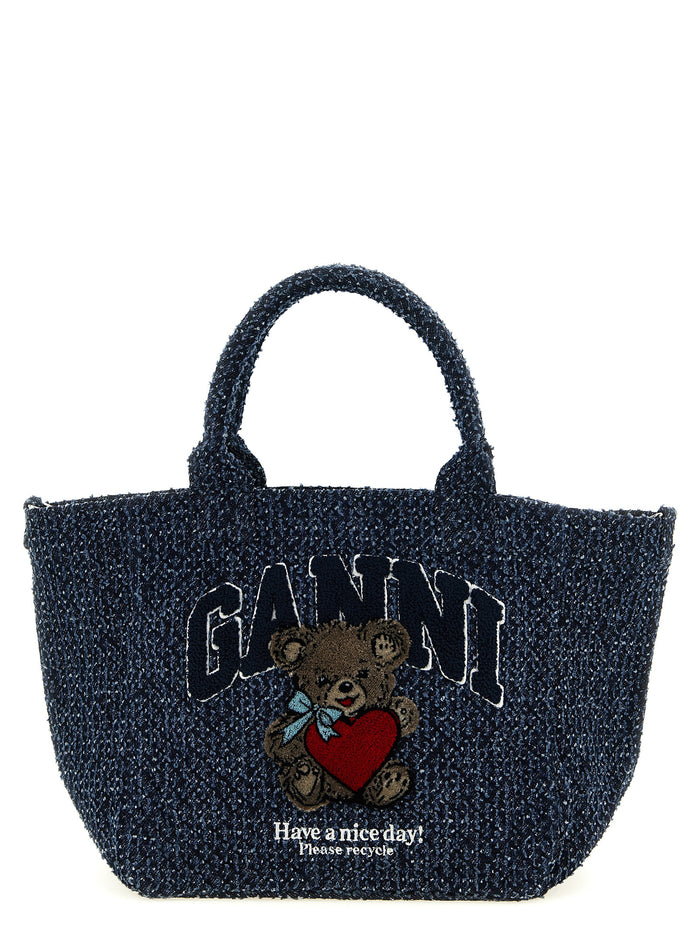 Small Bear shopping bag Blue Organic Cotton Tote