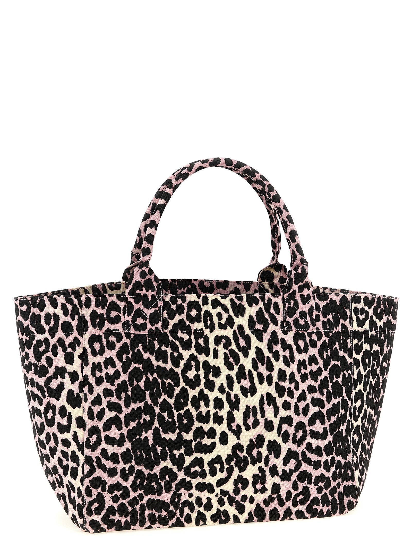 Leopard Medium Tote shopping bag Pink Recycled Cotton