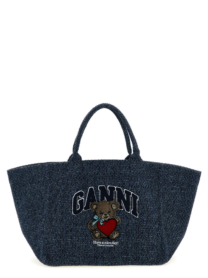 XXL Bear shopping bag Blue Organic Cotton Tote