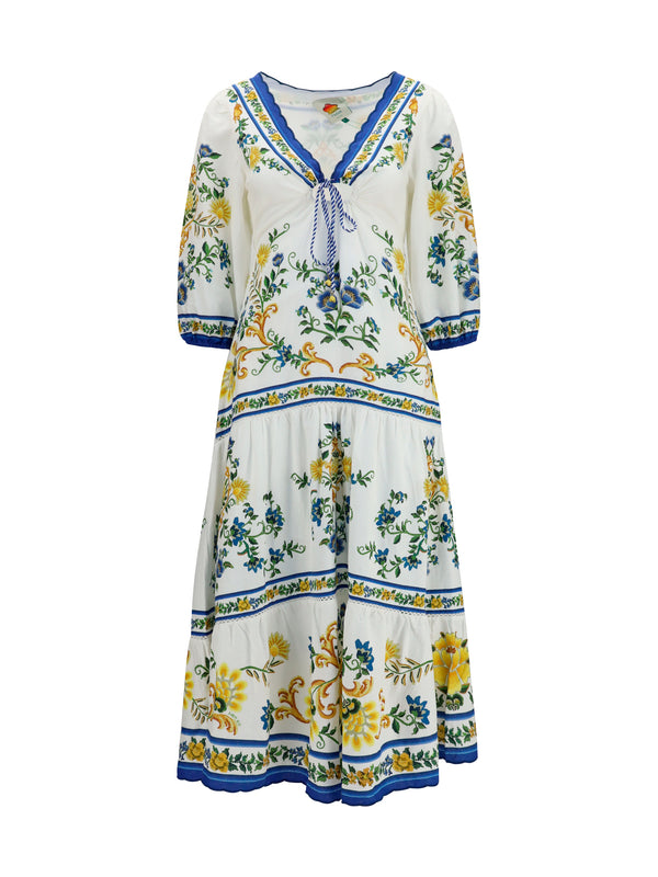 Farm Rio 55% Linen; 45% Viscose dress in white