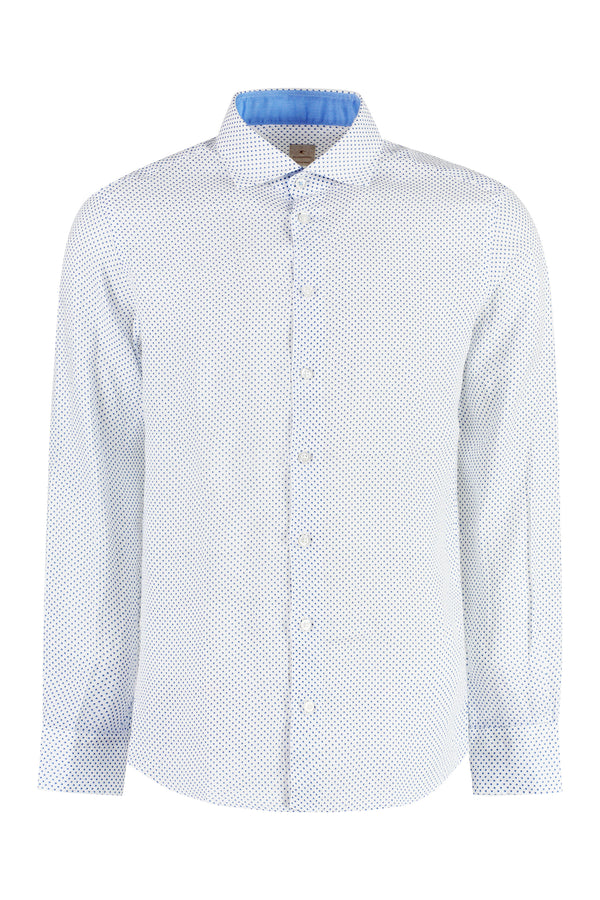 Mens Printed Cotton Shirt White