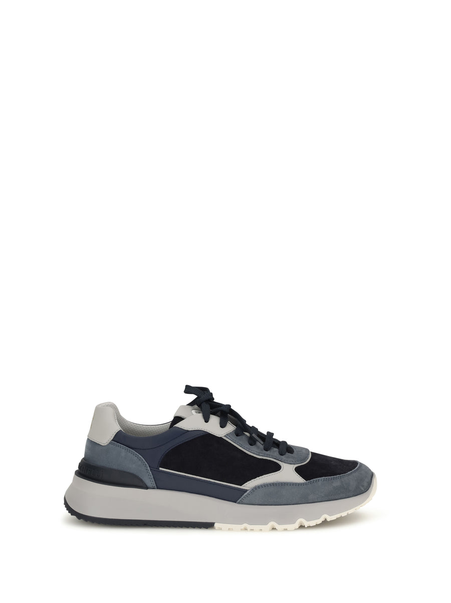 Brunello Cucinelli Upper: 100% calf leather; Sole: 100% rubber sneakers in navy