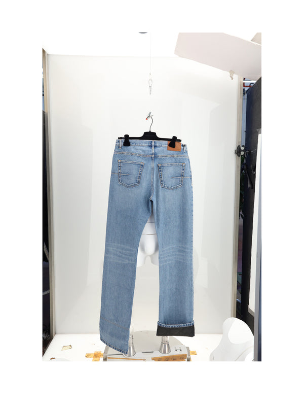 Denim Trousers Cannage Blue Cotton