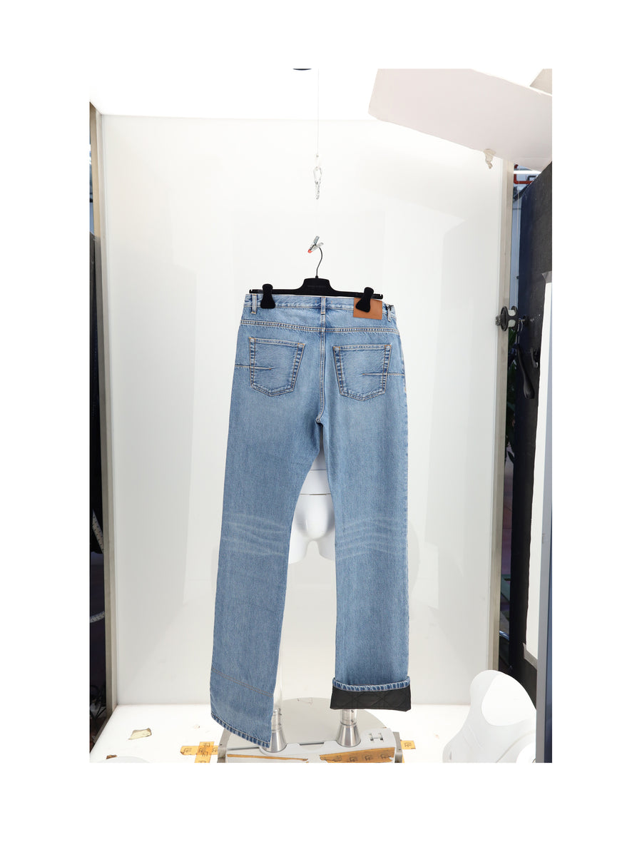 Denim Trousers Cannage Blue Cotton