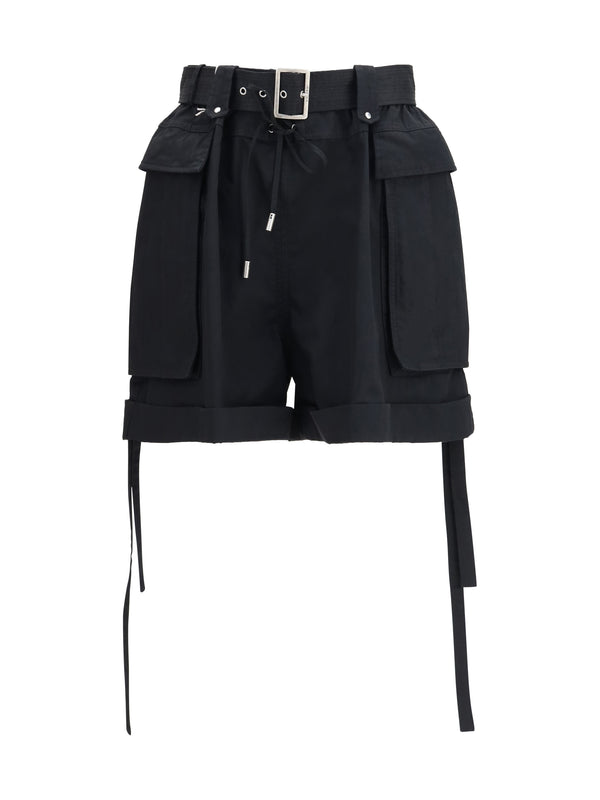 Alexander McQueen 100% Cotton bermuda shorts in black