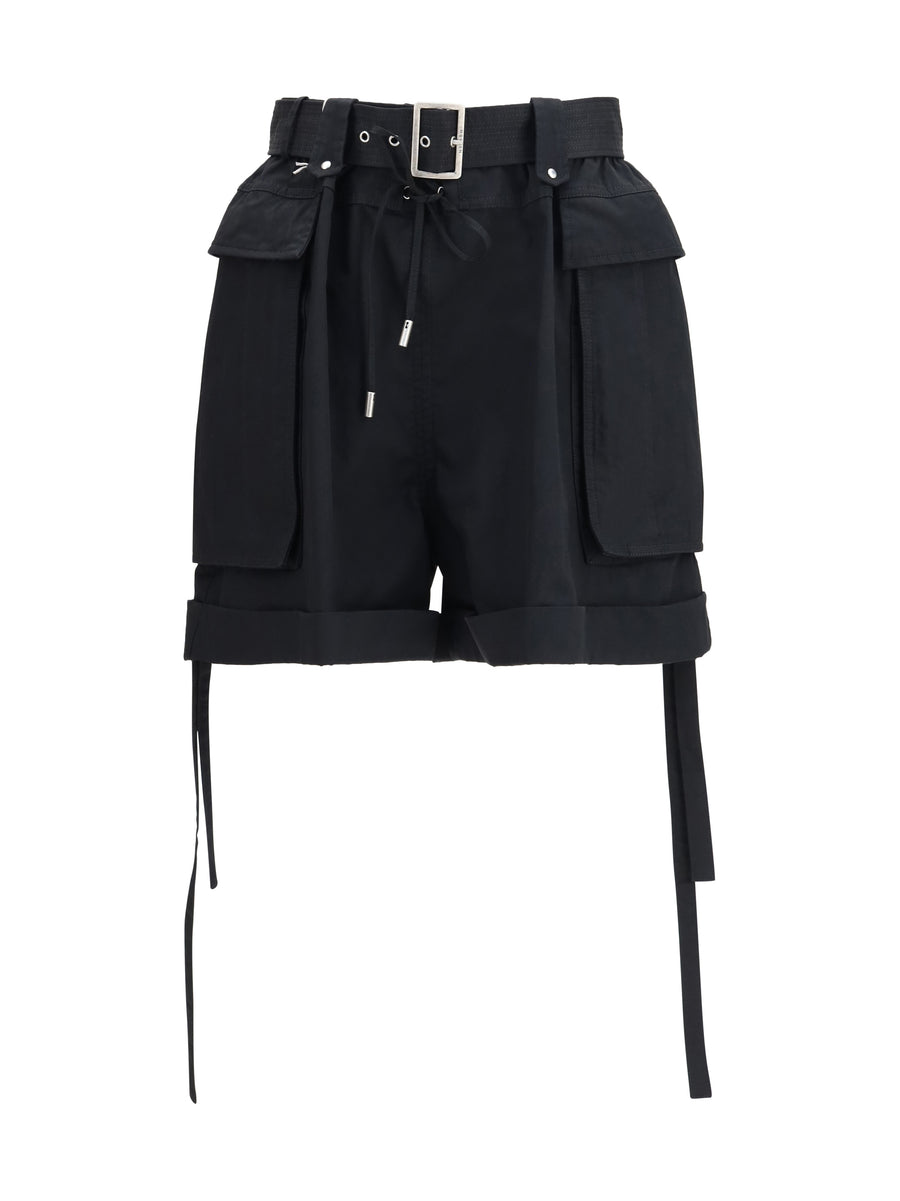 Alexander McQueen 100% Cotton bermuda shorts in black