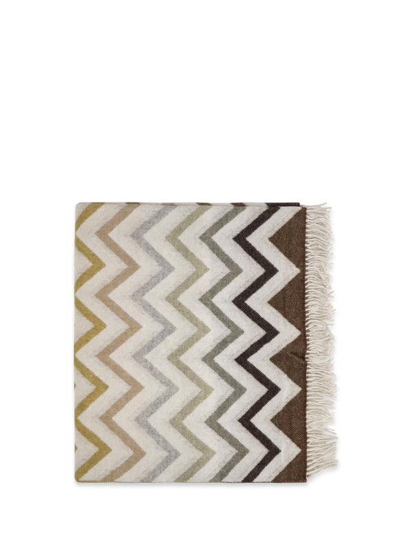Missoni 80% wool blanket in beige