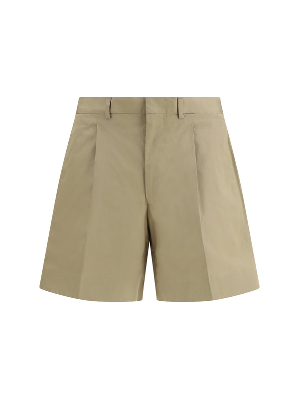 Prada 100% Cotton bermuda shorts in beige