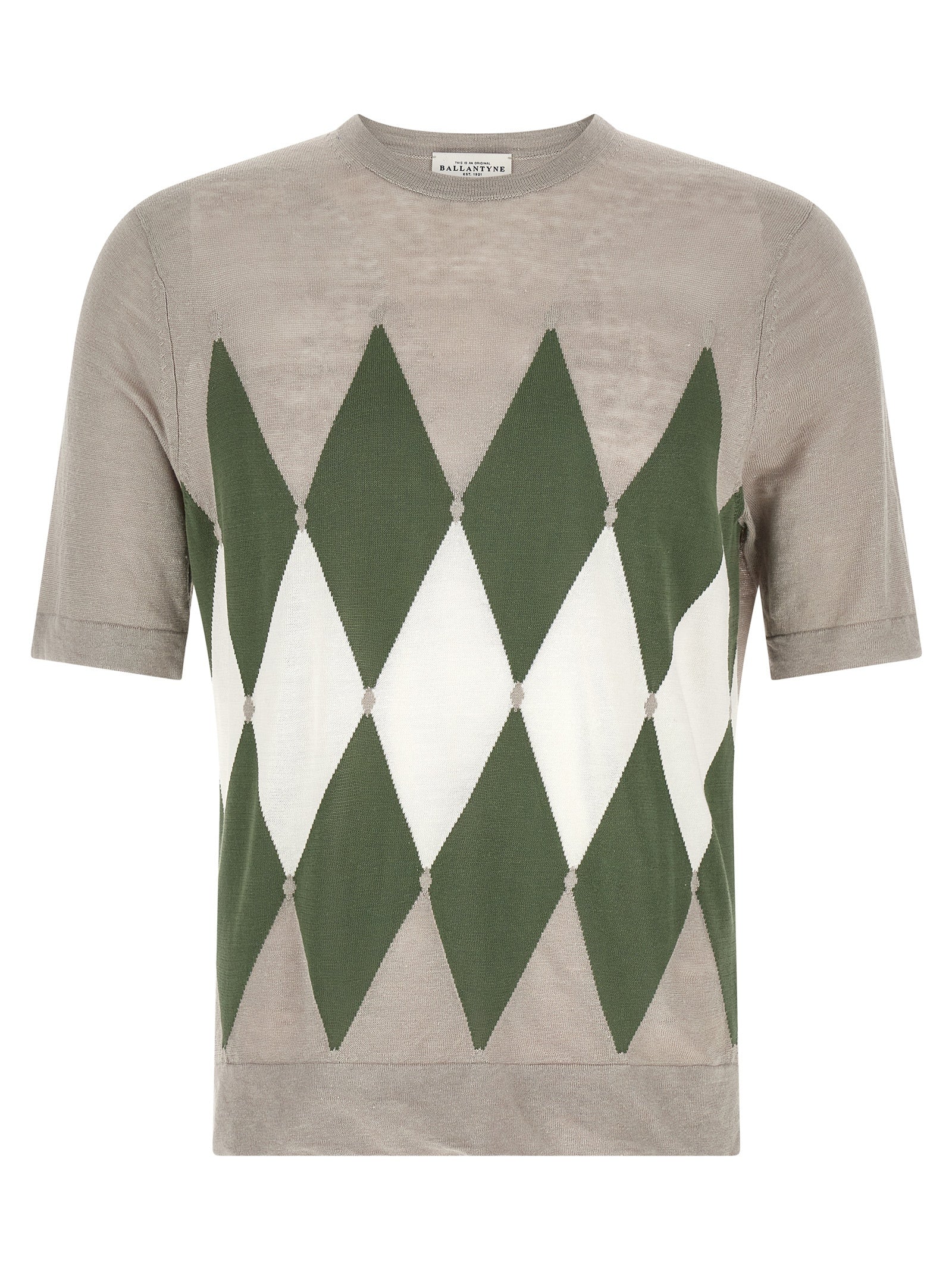 T-Shirt Argyle Gray Linen