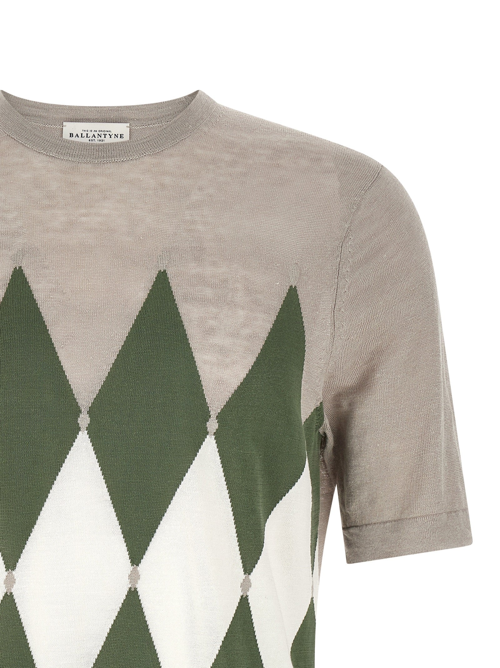 T-Shirt Argyle Gray Linen