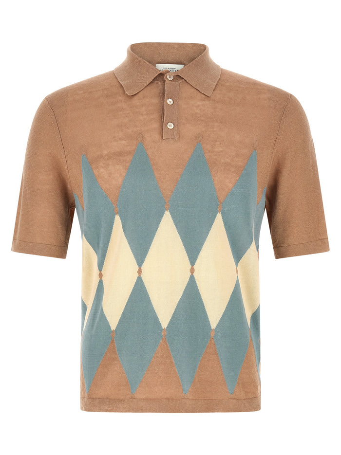 Polo Argyle Beige Linen