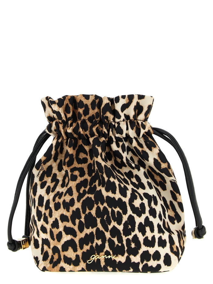 Animalier pouch Brown Recycled Polyamide Clutch