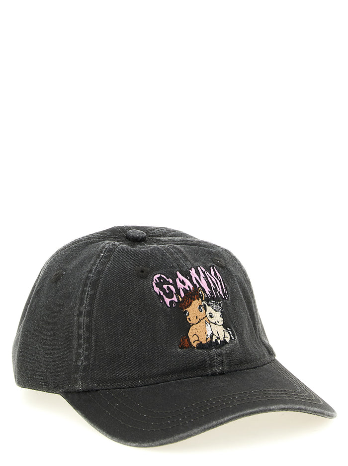 Pony cap Black Organic Cotton Hat